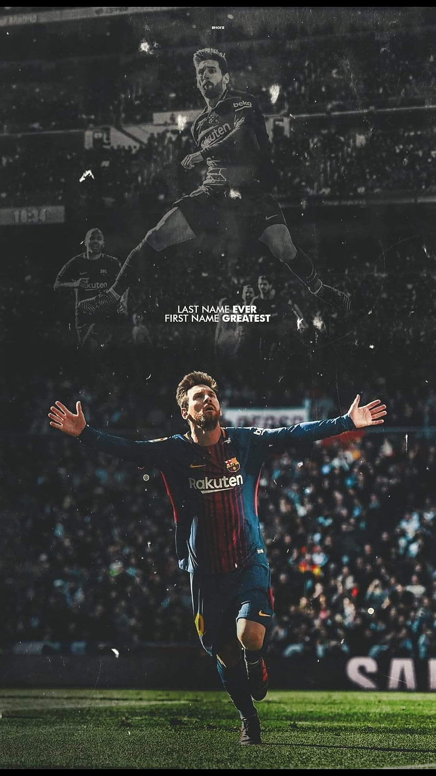 Lionel Messi FC Barcelona Goal Celebration Stadium Wallpaper HD phone wallpaper