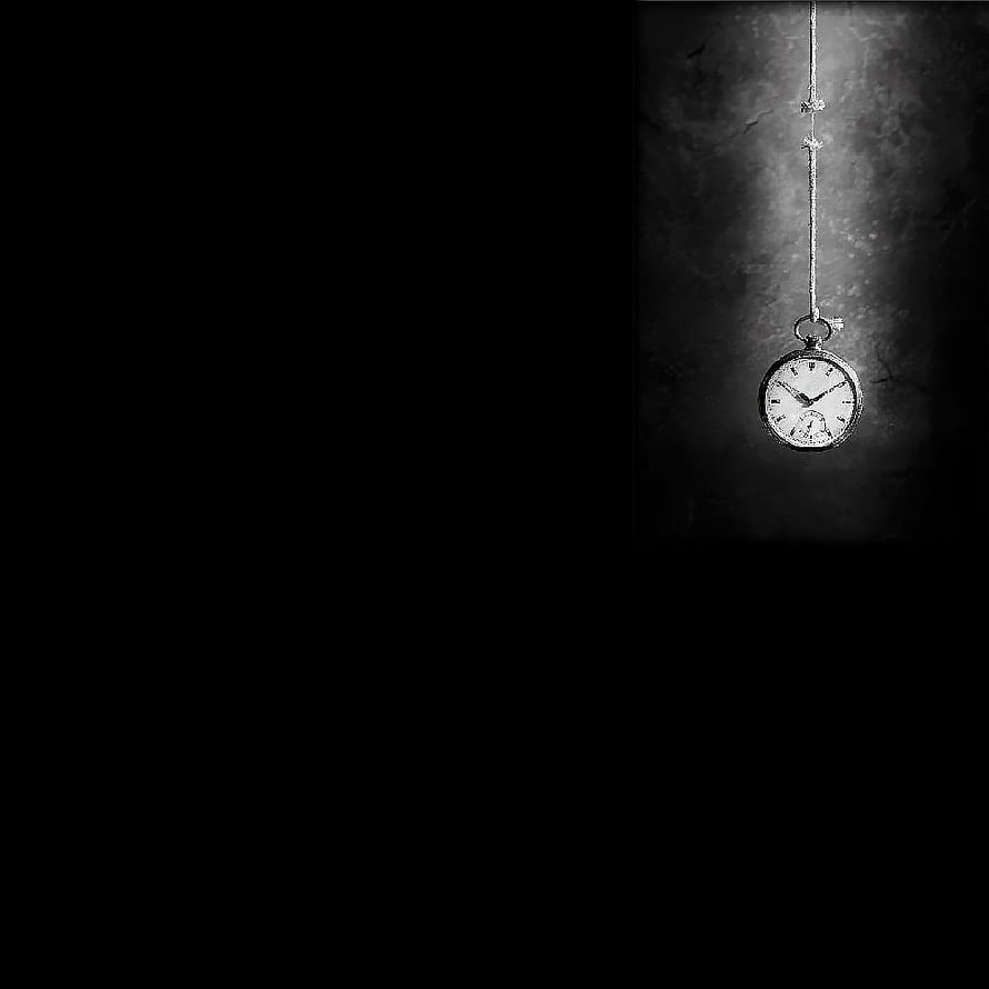 Vintage Pocket Watch Hanging on Chain Against Dark Textured Background HD phone wallpaper