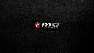 MSI Gaming Logo on Black Leather Texture Background HD wallpaper
