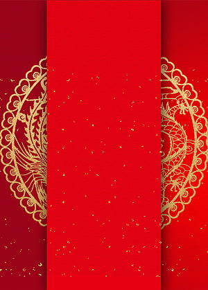 Elegant Red and Gold Chinese Wedding Invitation Design with Ornate Lace Patterns HD phone wallpaper