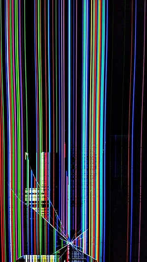 Vertical RGB Glitch Art with Cracked Glass Overlay and Digital Distortion HD phone wallpaper
