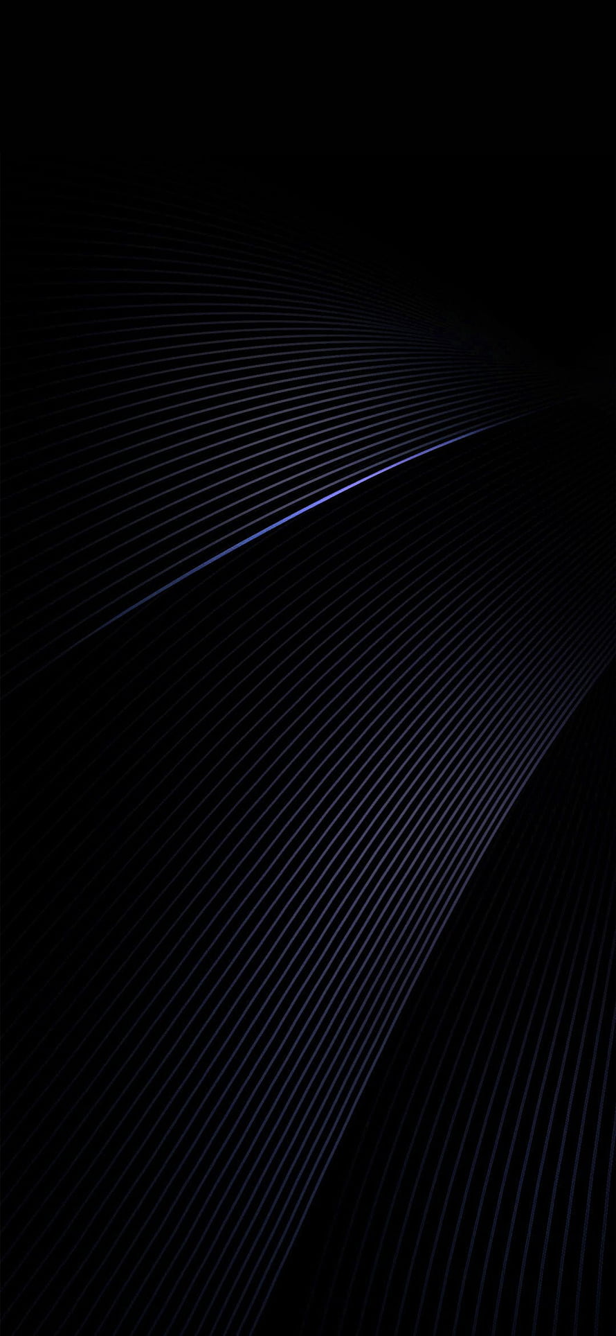 Minimal Dark Abstract Flowing Lines with Subtle Blue Glow on Black Background HD phone wallpaper