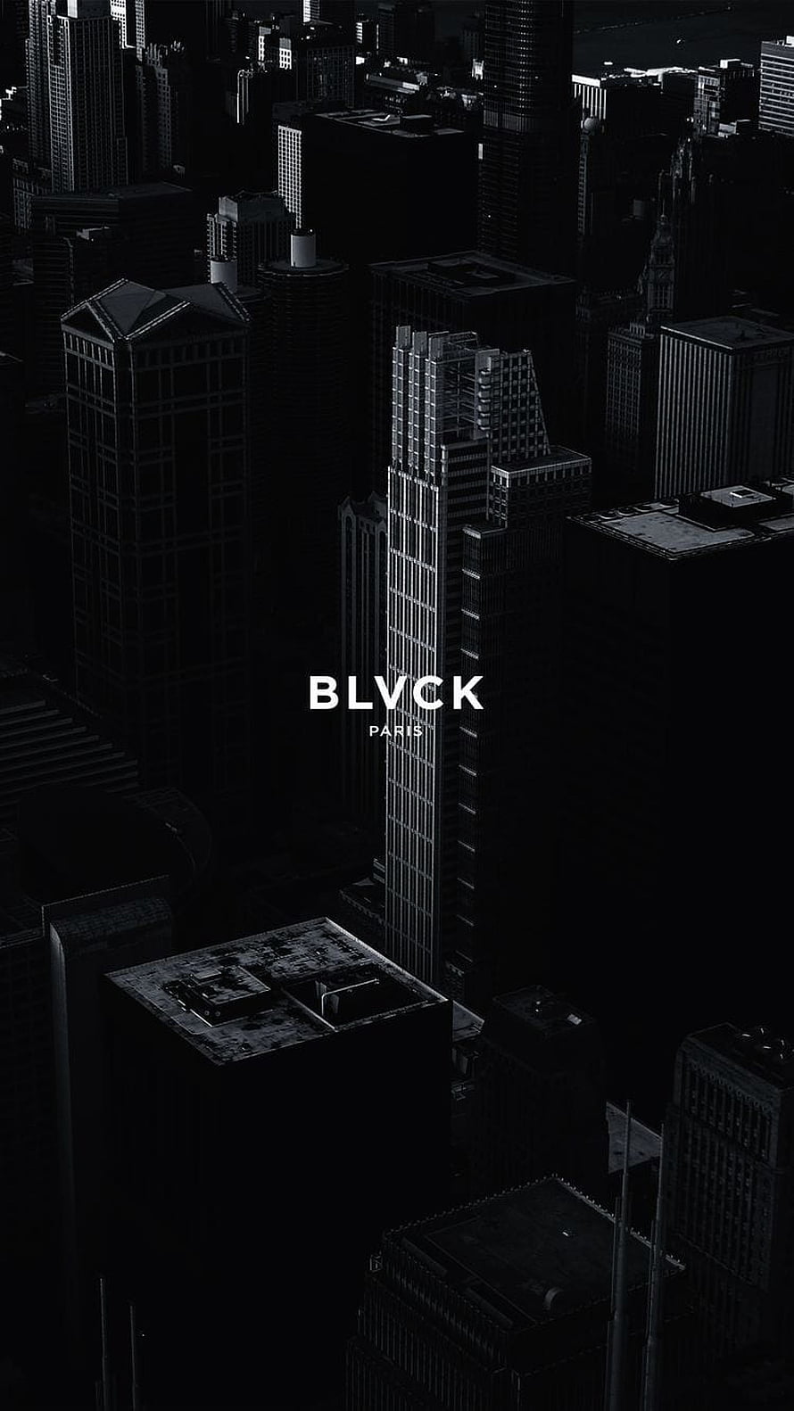 BLVCK Paris Dark Aerial Cityscape Wallpaper with Monochrome Skyscrapers HD phone wallpaper