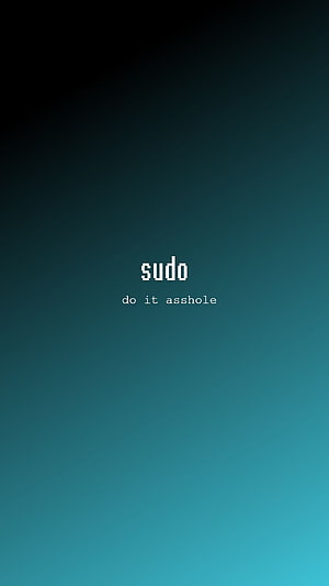 Minimalist Sudo Command Text on Dark Teal Gradient Background HD phone wallpaper