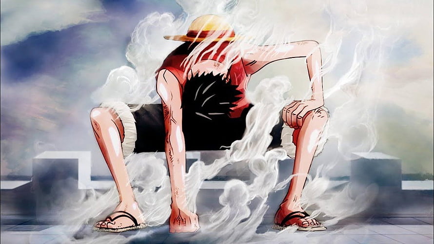 Monkey D. Luffy Gear Second Form Sitting in Steam Clouds HD wallpaper