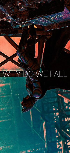 Batman Hanging Upside Down in Dark Industrial Setting with Dramatic Lighting HD phone wallpaper