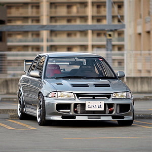 Silver Mitsubishi Lancer Evolution III with Recaro Seats and Custom Widebody Kit HD phone wallpaper