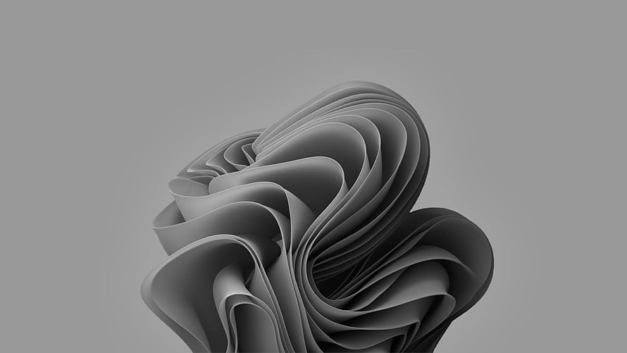 Monochrome Abstract 3D Sculpture with Flowing Organic Curves and Soft Grey Tones HD wallpaper