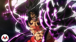 Monkey D. Luffy Gear 5 Nika Form with Purple Haki Aura HD wallpaper