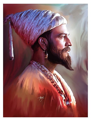 Chhatrapati Shivaji Maharaj Digital Portrait by Sharad Kelkar HD phone wallpaper