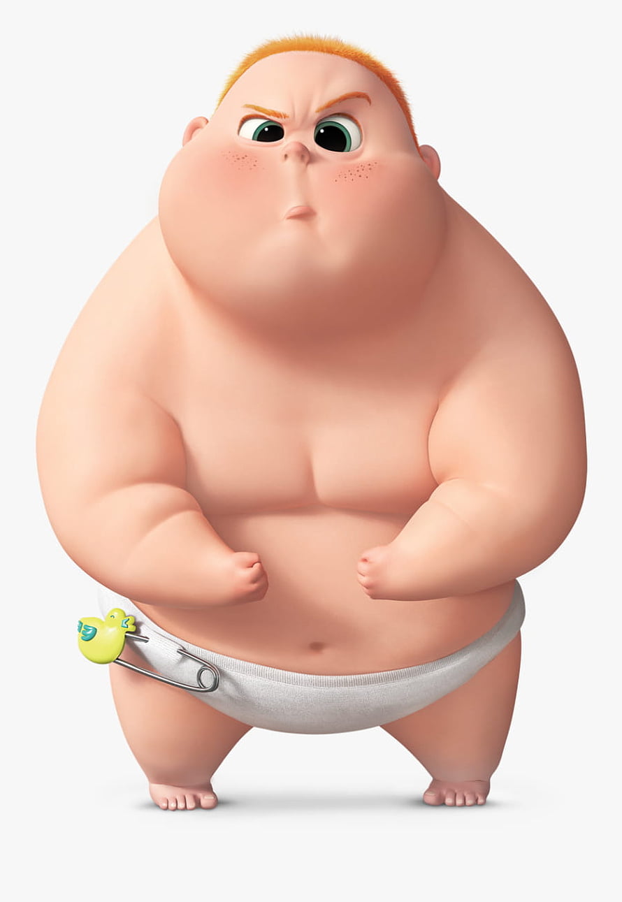 Boss Baby Character in Diaper with Angry Expression and Rubber Duck Clip HD phone wallpaper