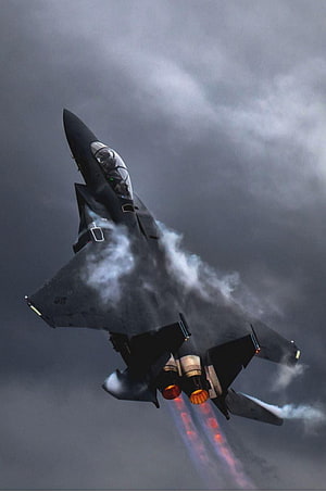 F-35 Lightning II Stealth Fighter Jet Climbing Through Clouds With Afterburners HD phone wallpaper