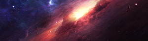 Vibrant Cosmic Nebula with Fiery Orange Core and Deep Purple Star Fields HD wallpaper