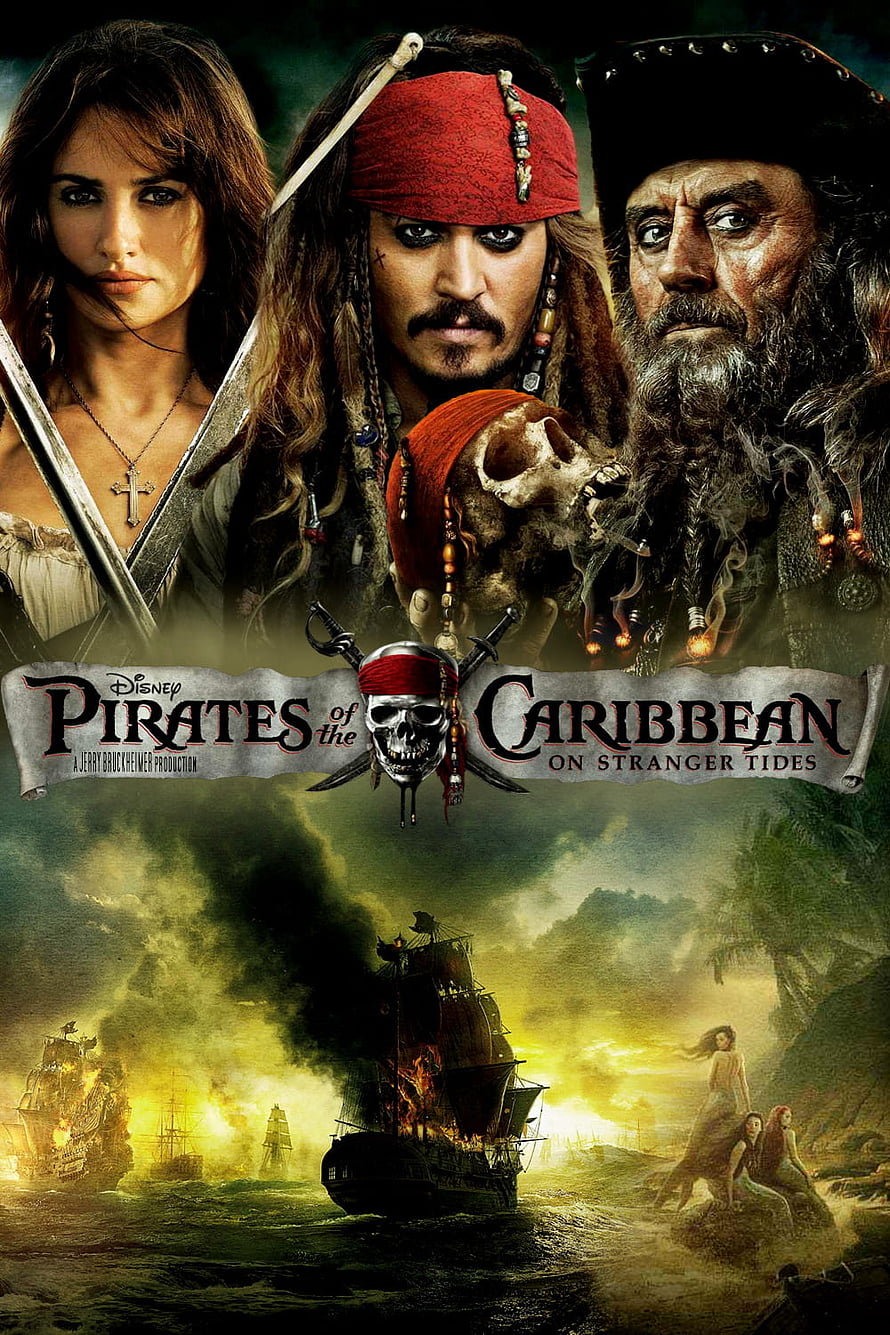 Pirates of the Caribbean On Stranger Tides Movie Poster Featuring Jack Sparrow and Ship Battle HD phone wallpaper