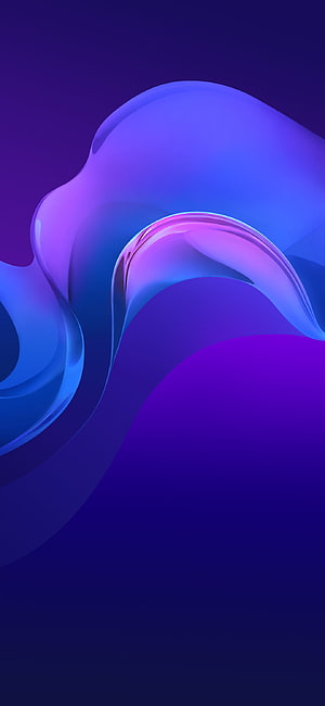 Abstract 3D Liquid Waves in Blue and Purple Gradient with Glossy Metallic Highlights HD phone wallpaper