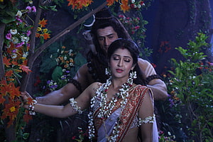 Lord Shiva and Parvati in a lush forest setting from the Hindi TV serial Devon Ke Dev Mahadev HD wallpaper