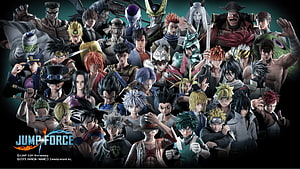 Jump Force Video Game Ensemble Featuring Iconic Shonen Anime Characters HD wallpaper