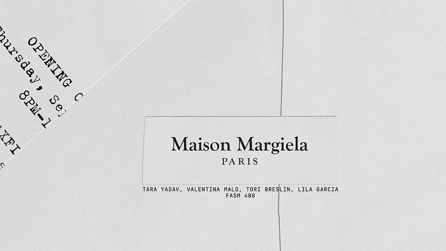 Maison Margiela Paris Minimalist Typography and Event Details on Textured Paper HD wallpaper