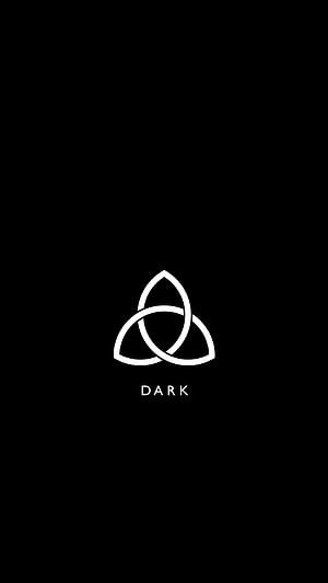 Dark Netflix Series Minimalist Triquetra Logo on Black Background HD phone wallpaper