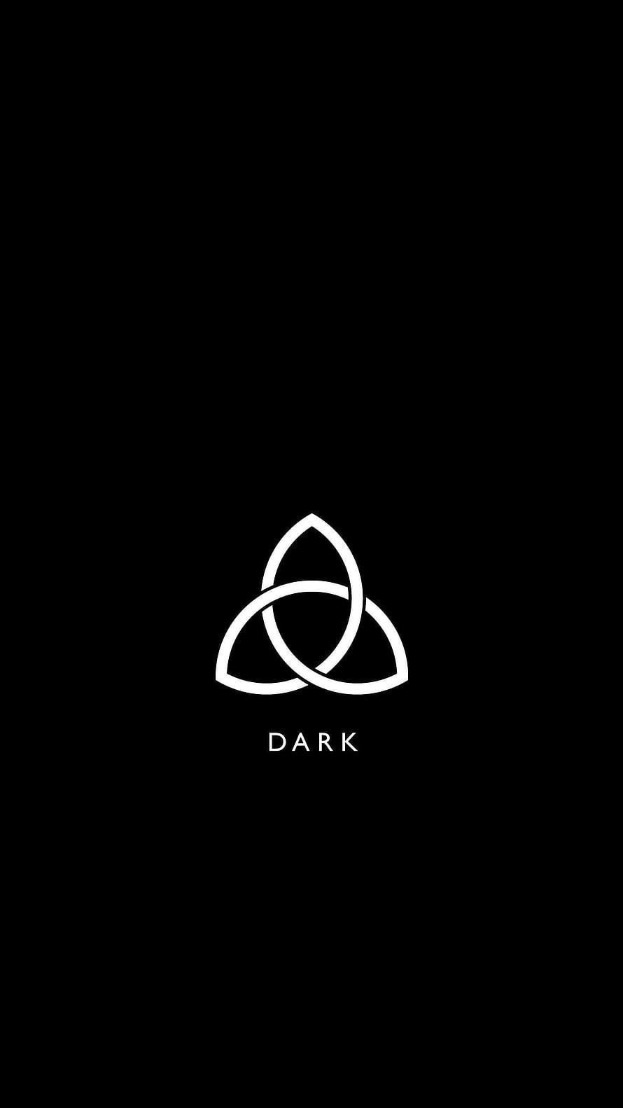 Dark Netflix Series Minimalist Triquetra Logo on Black Background HD phone wallpaper