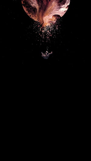 Astronaut Drifting Beneath a Swirling Nebula in Deep Space HD phone wallpaper