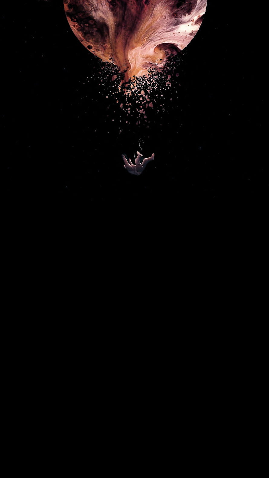 Astronaut Drifting Beneath a Swirling Nebula in Deep Space HD phone wallpaper