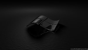 Windows 10 Dark Theme Logo on Black Water Surface HD wallpaper