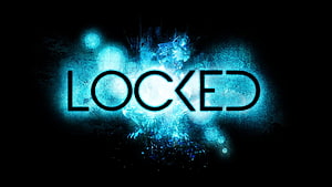 Glowing Blue Ice Burst with Bold Locked Text on Dark Background HD wallpaper