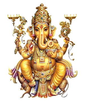 Ganesha with Mouse Vahana and Traditional Ornaments HD phone wallpaper