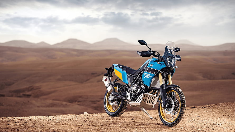Yamaha Ténéré 700 Rally Edition Adventure Motorcycle in Desert Landscape HD wallpaper