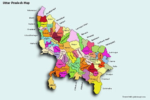 Uttar Pradesh District Map with Color-Coded Boundaries and Labels HD wallpaper