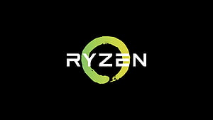 AMD Ryzen Processor Logo with Green Ring on Black Background HD wallpaper