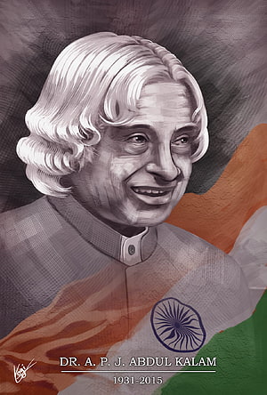 A. P. J. Abdul Kalam Digital Portrait with Indian Flag and Ashoka Chakra HD phone wallpaper
