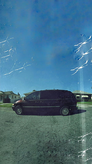 Kendrick Lamar Good Kid Maad City Album Artwork with Vintage Van and Blue Sky HD phone wallpaper
