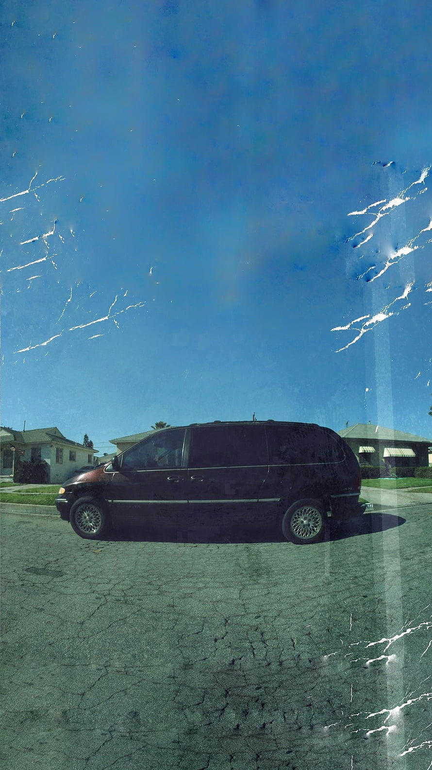Kendrick Lamar Good Kid Maad City Album Artwork with Vintage Van and Blue Sky HD phone wallpaper