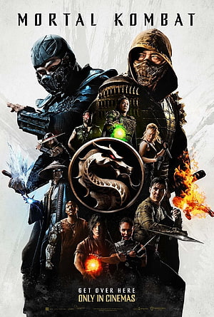 Mortal Kombat 2021 Movie Poster Featuring Scorpion, Sub-Zero, and Ensemble Cast HD phone wallpaper
