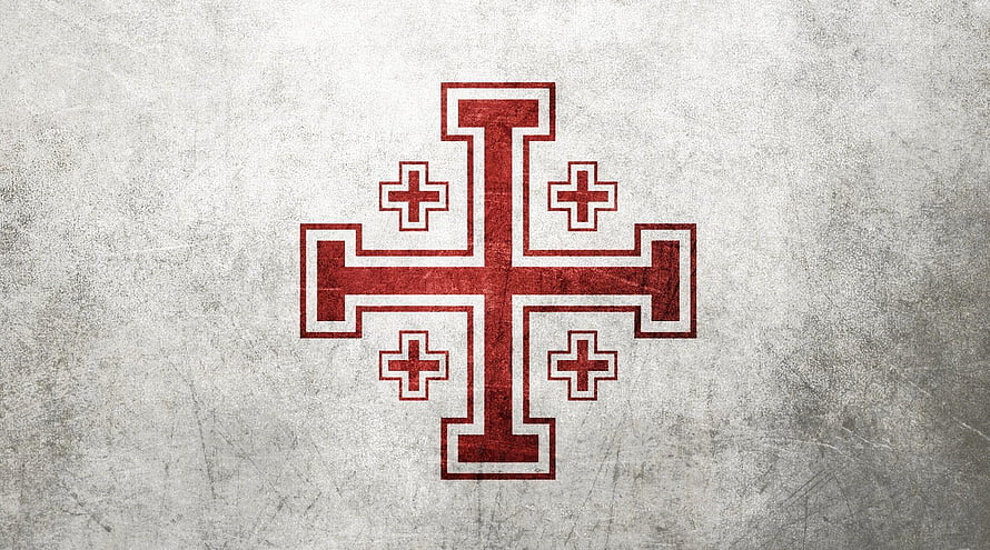Jerusalem Cross Emblem on Textured Grunge Background HD wallpaper