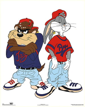 Bugs Bunny and Taz in 90s Streetwear Style Looney Tunes Character Art HD phone wallpaper