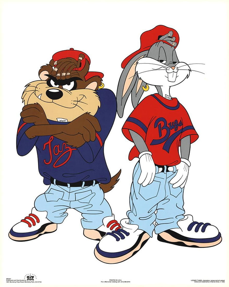Bugs Bunny and Taz in 90s Streetwear Style Looney Tunes Character Art HD phone wallpaper