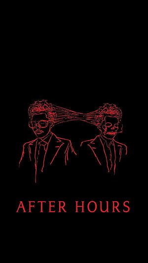 The Weeknd After Hours Neon Line Art Portrait with Skull Transformation HD phone wallpaper