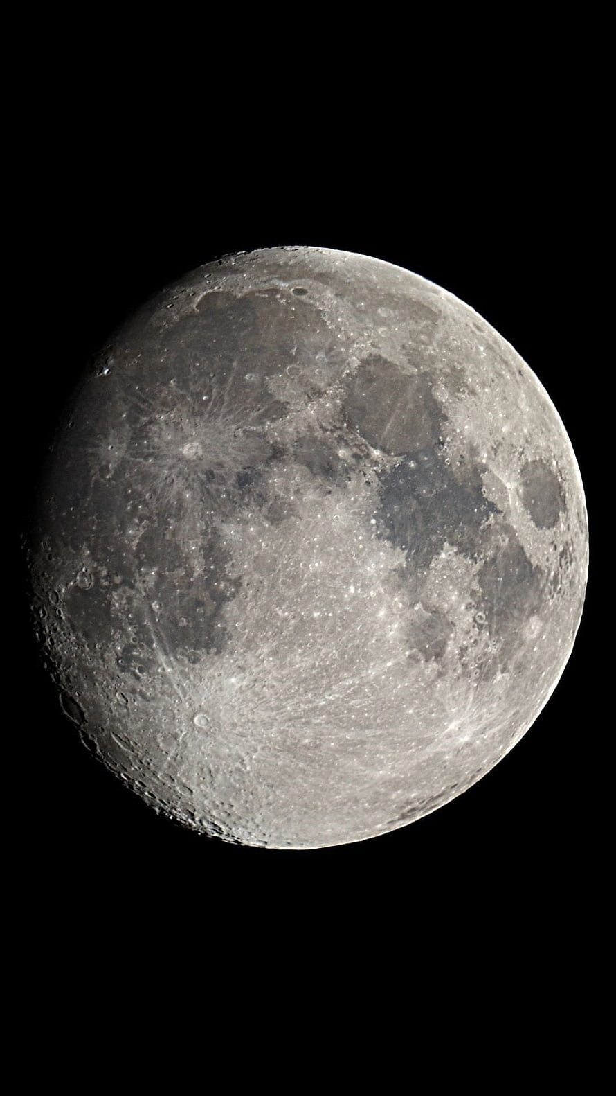 Full Moon Surface Detail Against Deep Black Space Background HD phone wallpaper