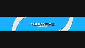 Minimalist Blue and White YouTube Channel Banner Template with Custom Name Placeholder HD wallpaper
