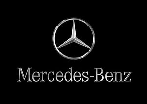 Mercedes-Benz Three-Pointed Star Emblem on Black Background HD wallpaper