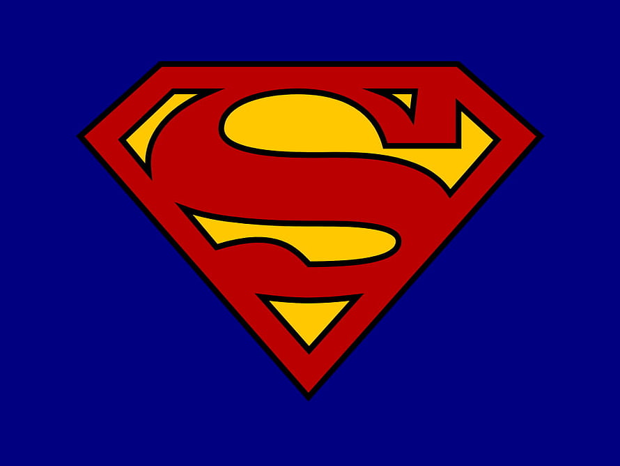 Classic Superman S Shield Emblem on Deep Blue Background HD wallpaper