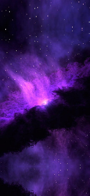 Vibrant Purple Nebula and Starfield in Deep Space HD phone wallpaper