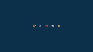 Minimalist Developer Workflow Icons on Dark Navy Background HD wallpaper