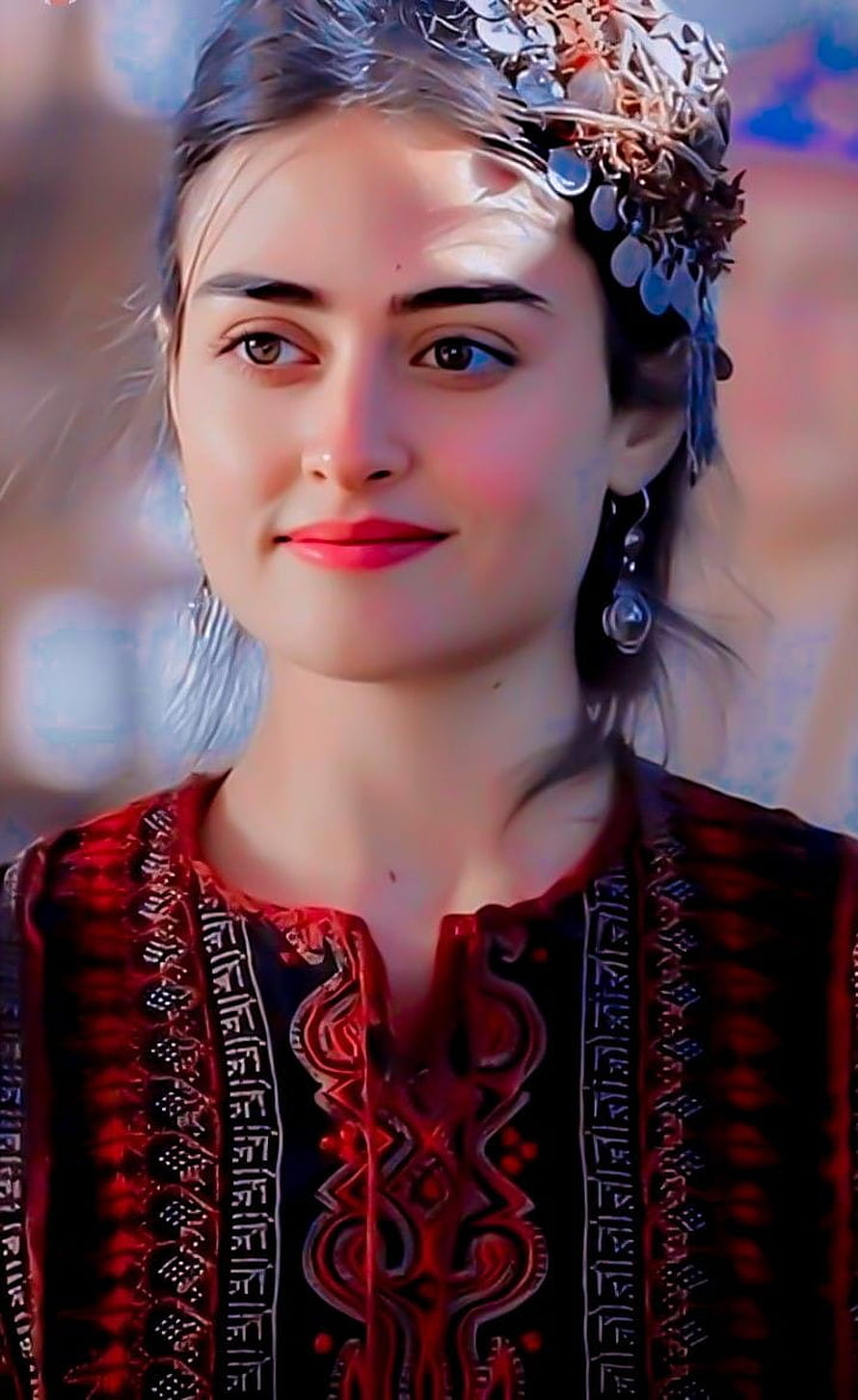 Halima Sultan in Traditional Ottoman Costume with Intricate Embroidery and Floral Headpiece HD phone wallpaper