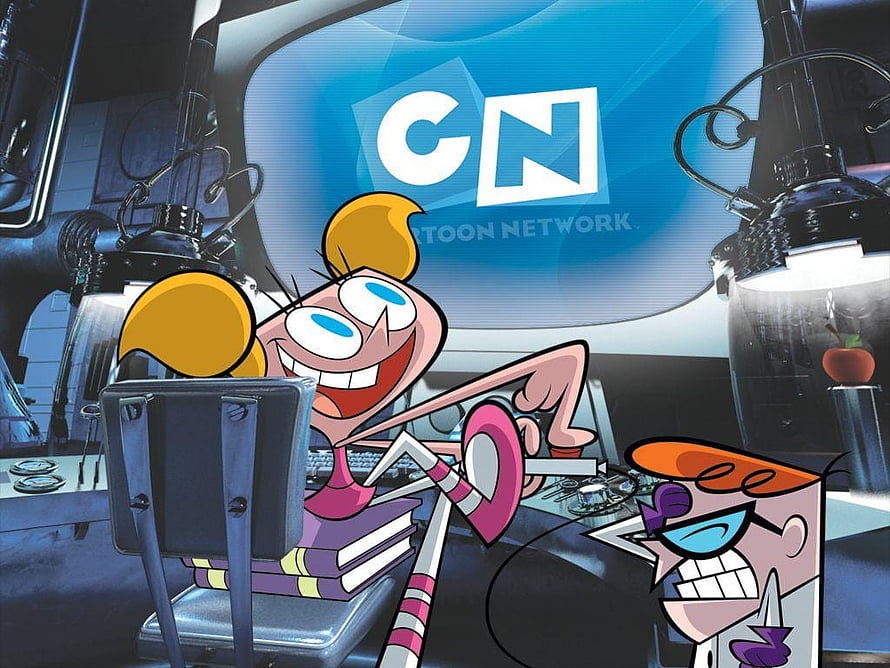 Dexter's Laboratory Cartoon Characters in Studio Setting with Cartoon Network Logo HD wallpaper
