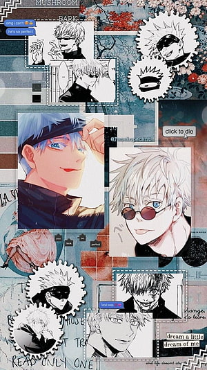 Gojo Satoru Aesthetic Collage with Manga Panels and Anime Artwork HD phone wallpaper