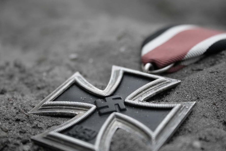 Close-up of a German Iron Cross military medal resting on a textured surface, Nazi , Amazing High Resolution Nazi & Backgrounds, swastika 1920x1080 HD wallpaper